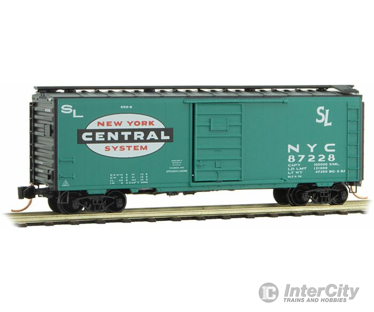 Micro Trains N 3100400 50 Single-Door Boxcar - Ready To Run -- New York Central P&E #4503 (Jade