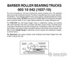 Micro Trains N 310042 Barber Roller-Bearing Trucks -- With Medium Extended Couplers (Black) 10 Pairs