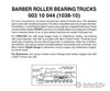 Micro Trains N 310044 Barber Roller-Bearing Trucks -- With Long Extended Couplers (Black) 10 Pairs &