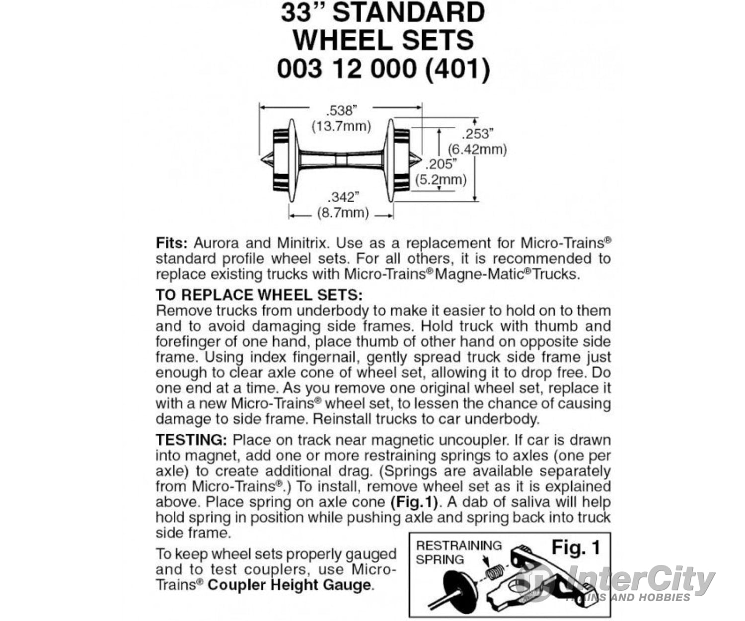 Micro Trains N 312000 33 Standard Wheelsets - Plastic (Nonmagnetic) -- Black Axles Pkg(48) Couplers