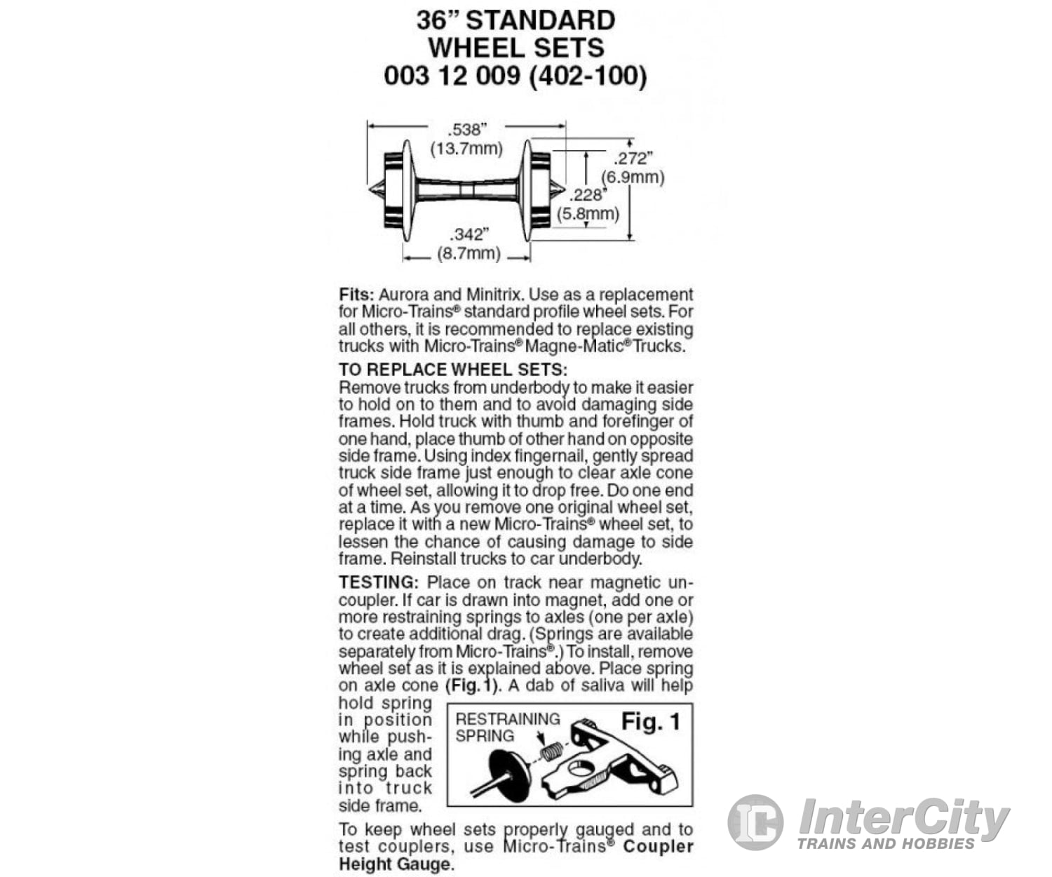 Micro Trains N 312009 36 Standard Wheelsets (Nonmagnetic) -- Black Axles Pkg(100) Couplers & Trucks