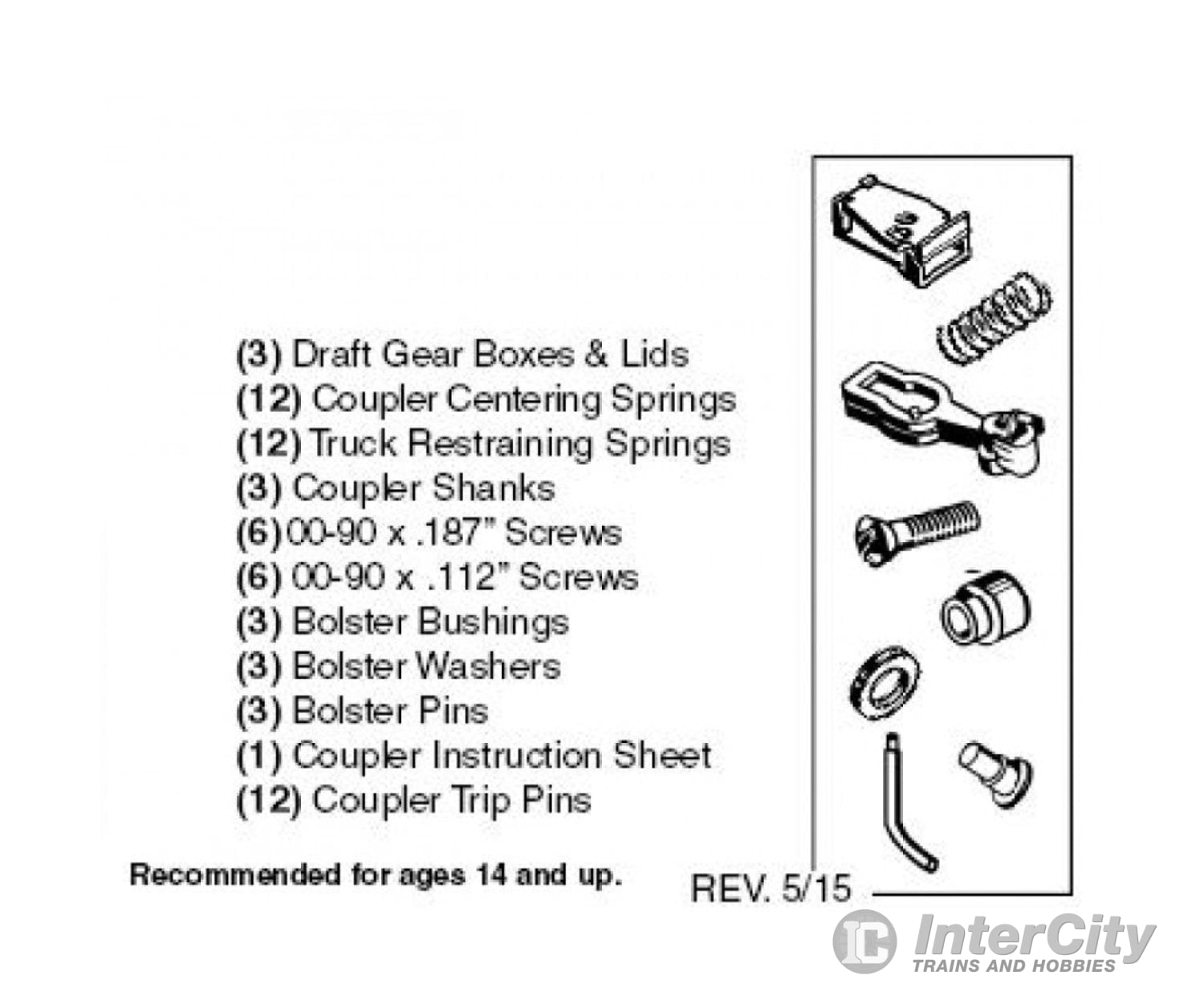 Micro Trains N 312040 Small Parts Packet -- Pkg(58) Couplers & Trucks