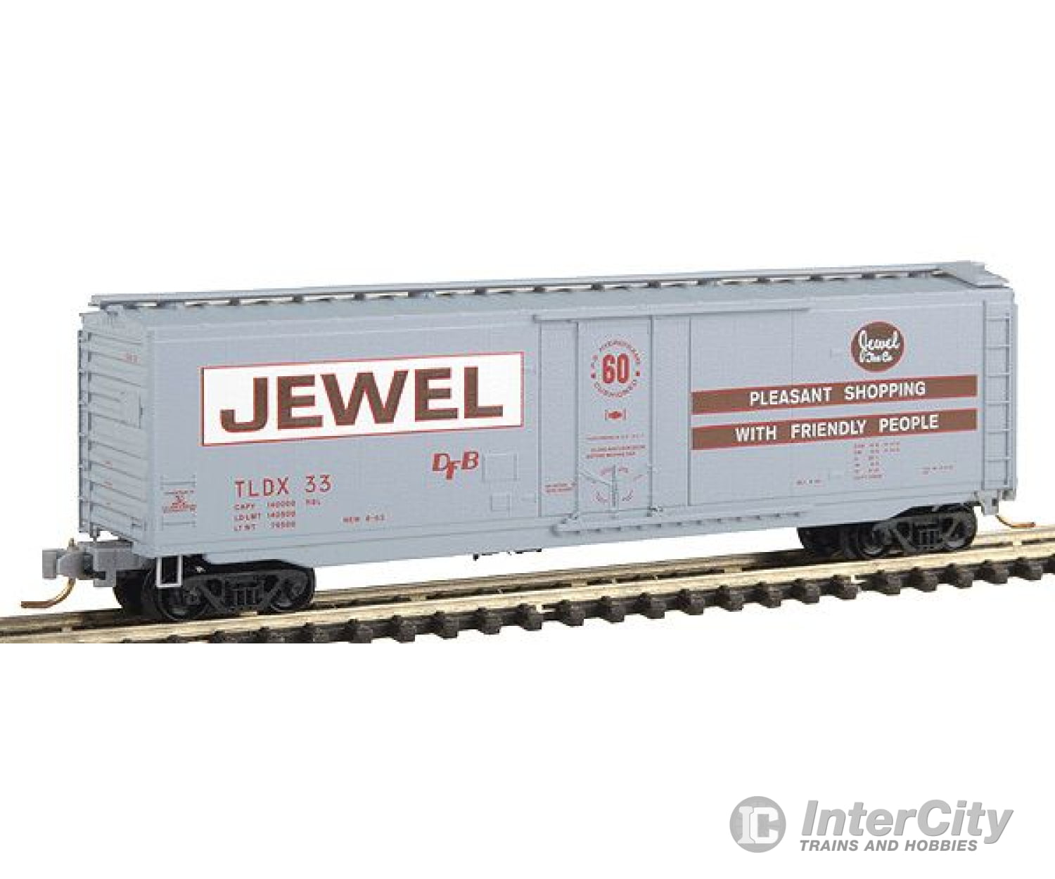 Micro Trains N 3200440 50 Standard Plug Door Boxcar -- Jewel Tea Company #33 (Gray Large Name &