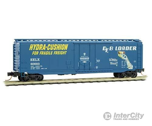 Micro Trains N 3200500 50 Plug-Door Boxcar - Ready To Run -- Evans Eelx 60003 (Blue Yellow White Dfb