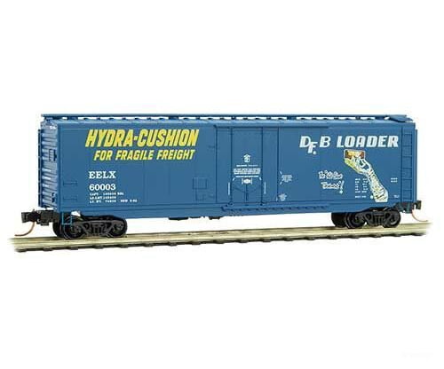Micro Trains N 3200500 50 Plug-Door Boxcar - Ready To Run -- Evans Eelx 60003 (Blue Yellow White Dfb