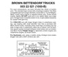 Micro Trains N 322021 Micro-Trains 1000B Brown Bettendorf Trucks W/Short Extension Couplers &