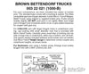 Micro Trains N 322021 Micro-Trains 1000B Brown Bettendorf Trucks W/Short Extension Couplers &