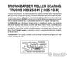 Micro Trains N 325041 Barber Roller Bearing With Short Extension Couplers -- Brown 10 Pairs & Trucks