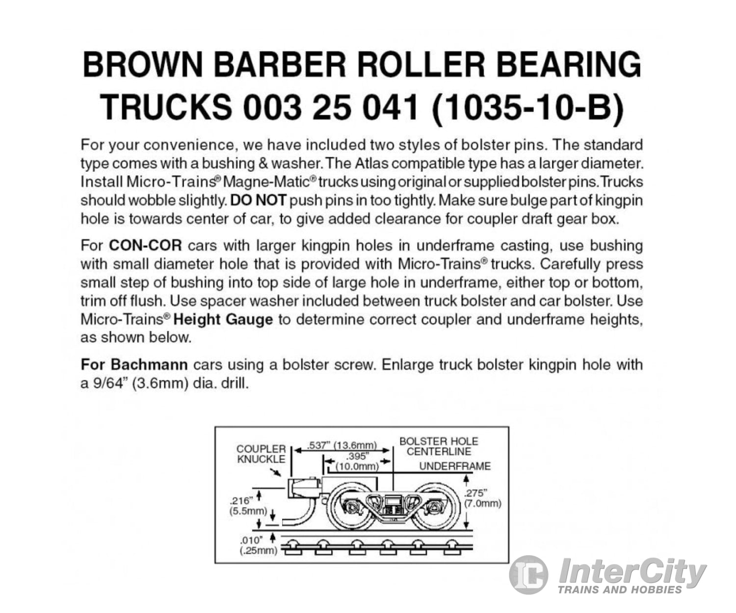 Micro Trains N 325041 Barber Roller Bearing With Short Extension Couplers -- Brown 10 Pairs & Trucks