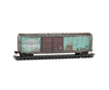 Micro Trains N 3444510 50’ Double-Door Boxcar - Penn Central #208770 (Weathered Patched Ex-NYC Jade Green Series #4)