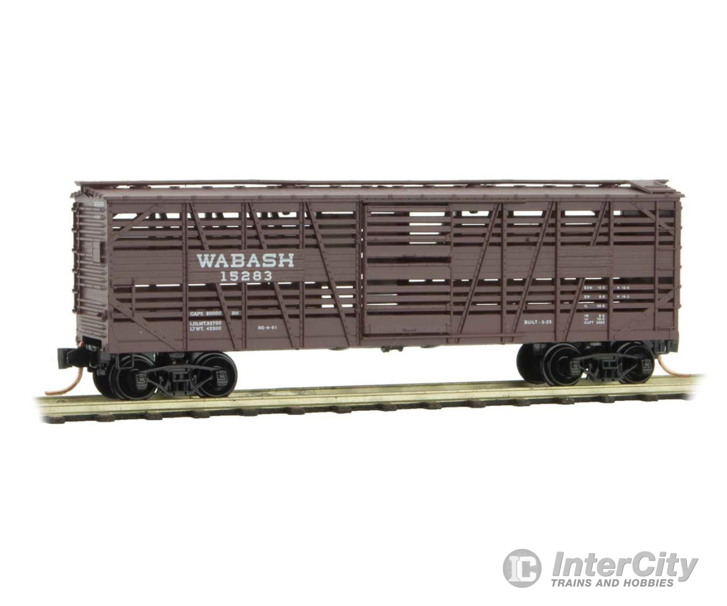 Micro Trains N 3500270 40 Despatch Stock Car - Ready To Run -- Wabash 15283 (Boxcar Red) Freight