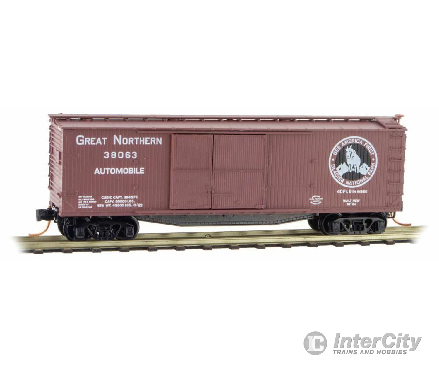 Micro Trains N 4100030 40 Double-Sheathed 1-1/2 Door Wood Boxcar W/Vertical Brake Wheel Ready To Run