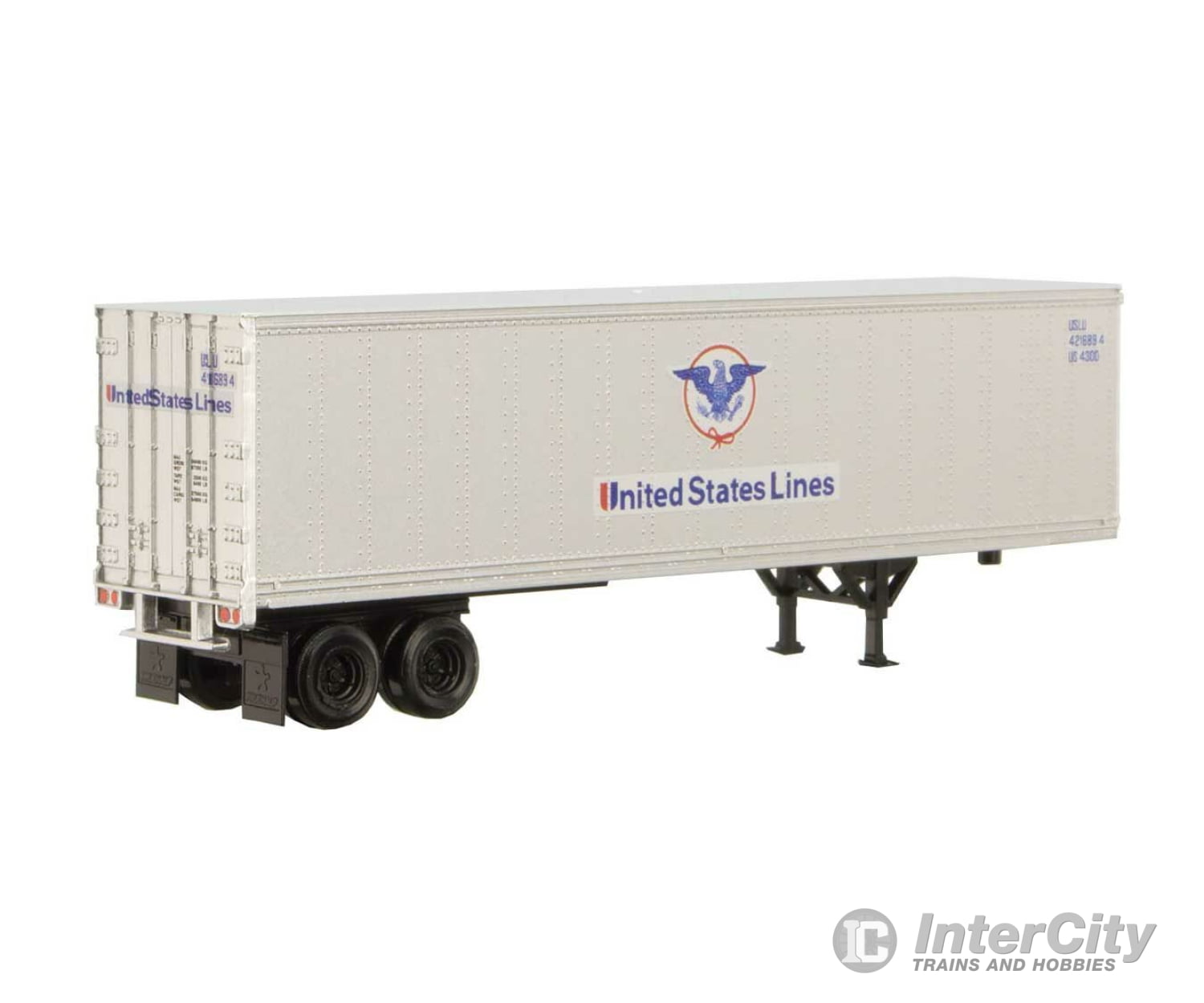 Micro Trains N 45000160 40 Semi Trailer - Assembled -- United States Lines Uslu 4216894 (Aluminum