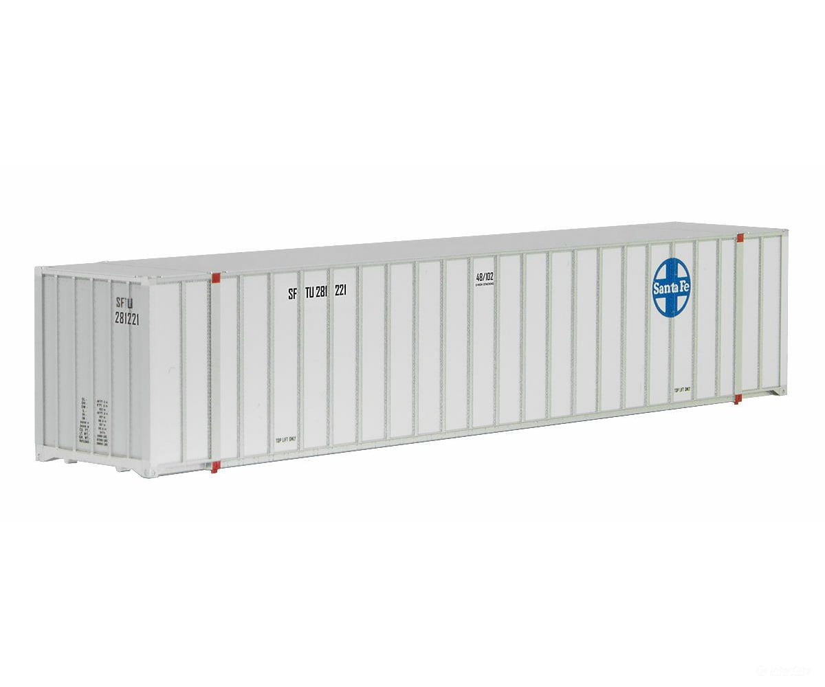 Micro Trains N 46800081 48 Rib-Side Container - Assembled -- Santa Fe Sftu #281221 (White Blue