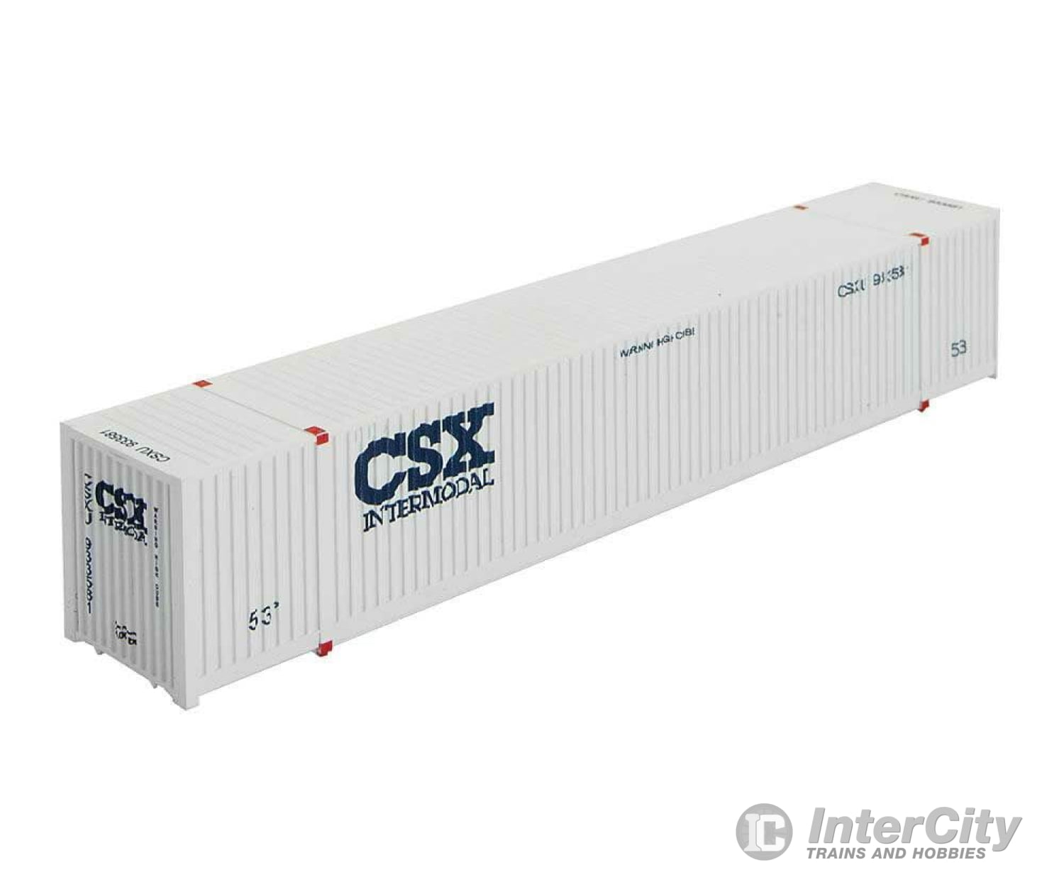 Micro Trains N 46900091 Cimc 53 Corrugated Container - Assembled -- Csx Csxu 933581 (White Blue)