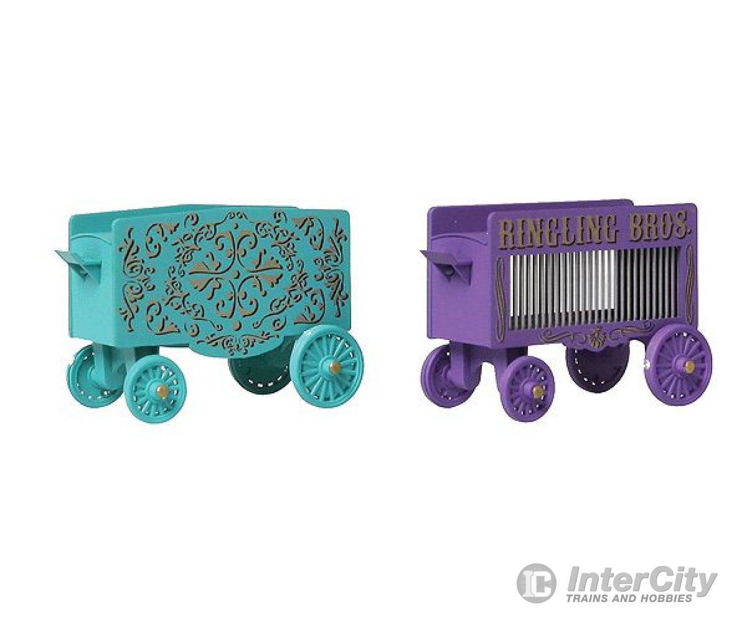 Micro Trains N 47000069 Circus Wagon 2-Piece Set - Assembled -- Ringling Bros. And Barnum & Bailey 1