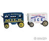 Micro Trains N 47000219 Milk & Ice Circus Wagon 2-Piece Set -- 1 Each Blue Gold White Blue Red Cars