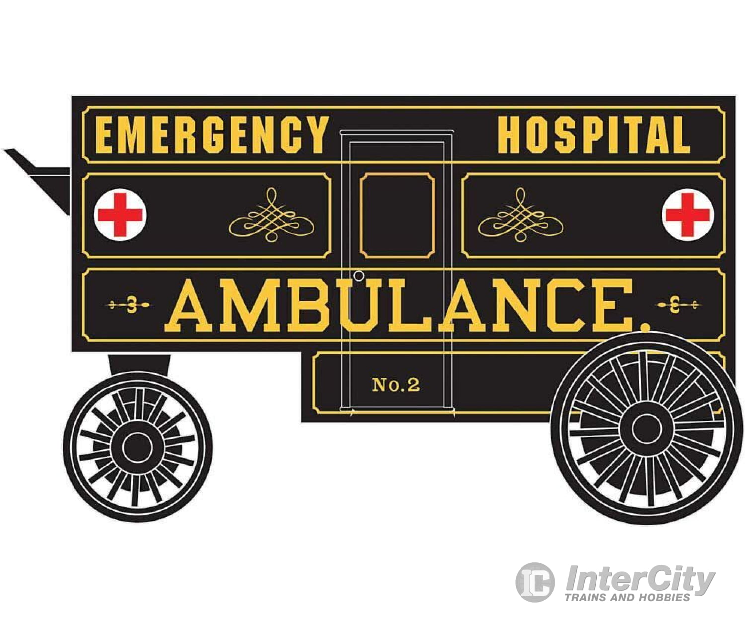 Micro Trains N 47000299 Horse-Drawn Ambulance Wagon 2-Pack - Assembled -- 1 Each: White Black Cars &