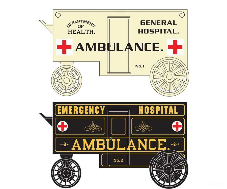 Micro Trains N 47000299 Horse-Drawn Ambulance Wagon 2-Pack - Assembled -- 1 Each: White Black Cars &