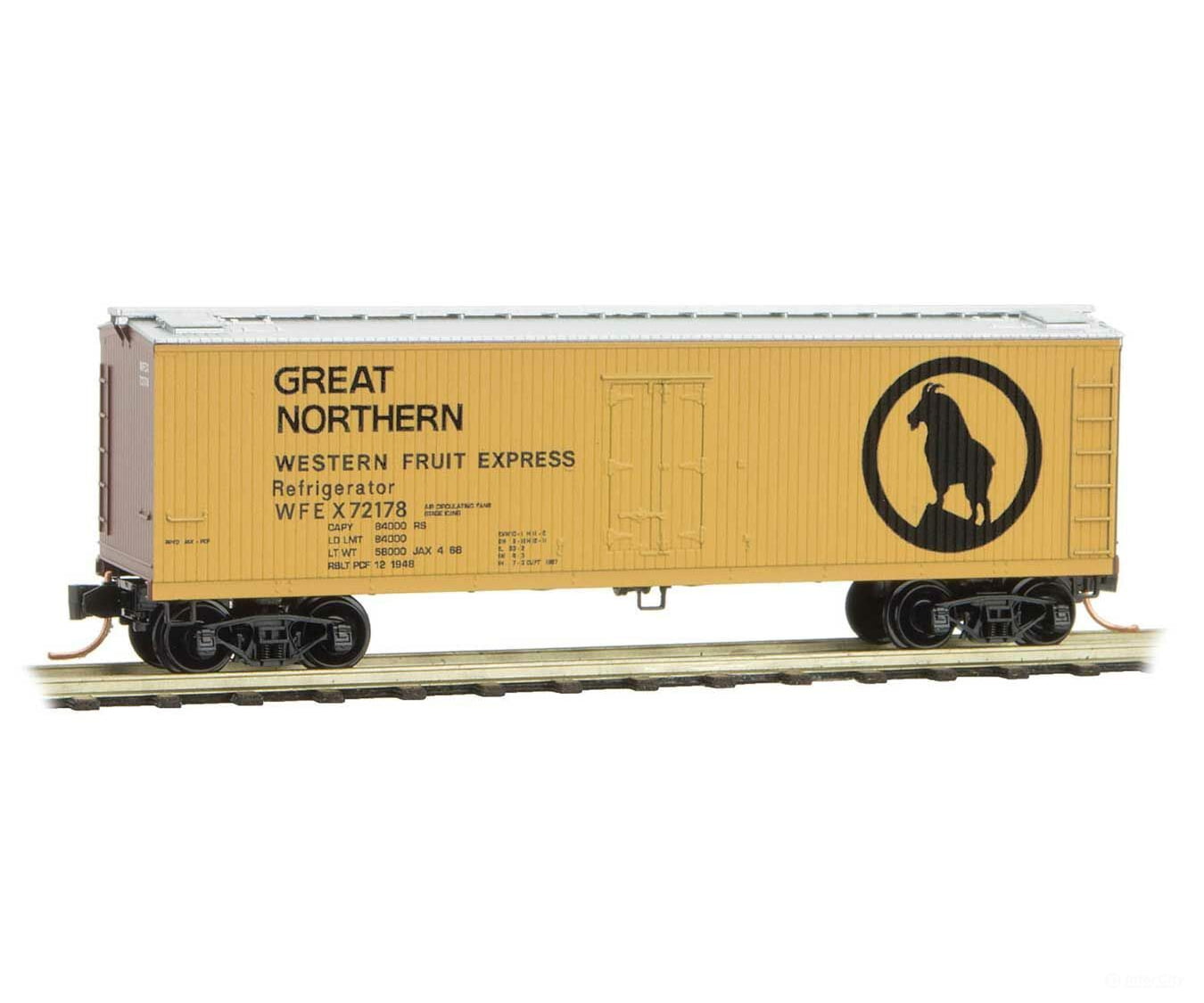 Micro Trains N 4700420 40 Double-Sheathed Wood Reefer - Ready To Run -- Great Northern Wfex 72178