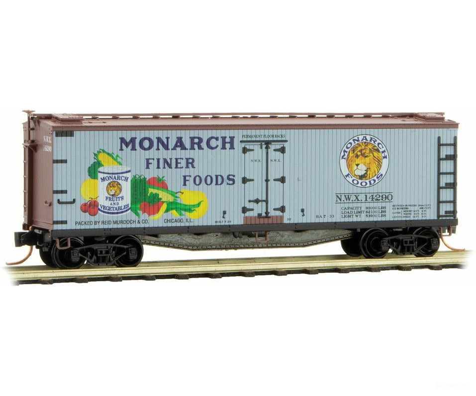 Micro Trains N 4900300 40 Double-Sheathed Wood Reefer With Vertical Brake Wheel - Ready To Run --
