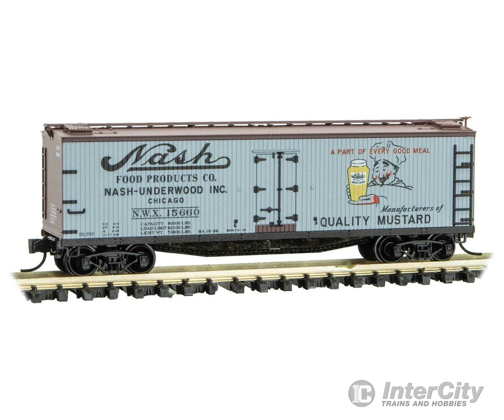 Micro Trains N 4900860 40 Double-Sheathed Wood Reefer With Vertical Brake Wheel - Ready To Run --