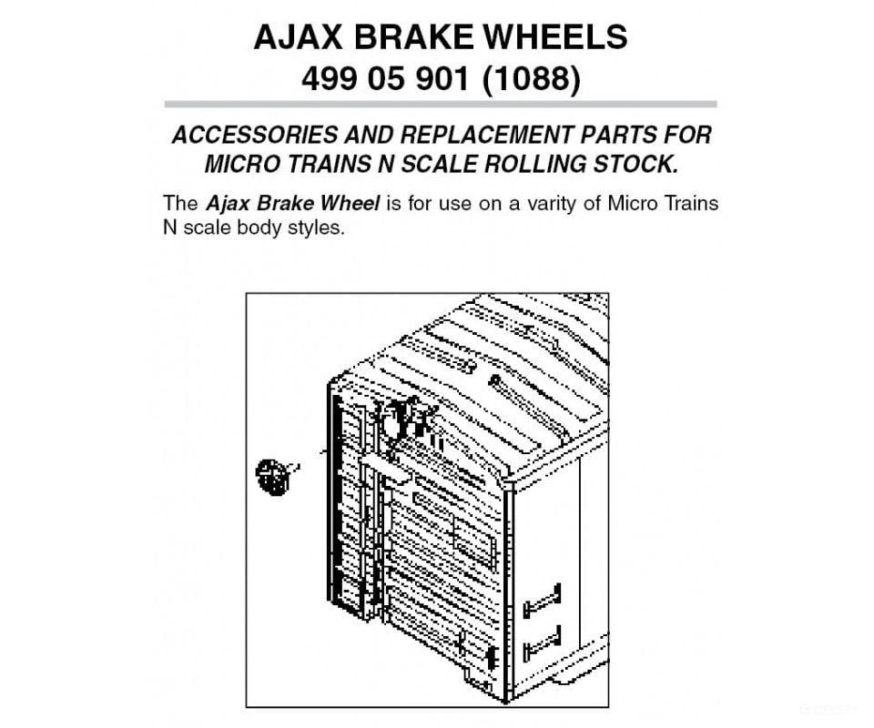 Micro Trains 49905901 Brake Wheels - Horizontal Type Ajax Pkg(12) Parts