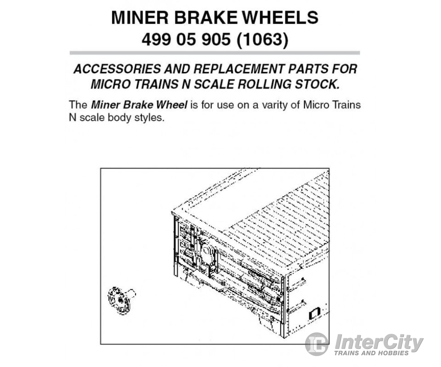 Micro Trains N 49905905 Brake Wheels -- Horizontal Mount Miner Pkg(12) Detailing Parts