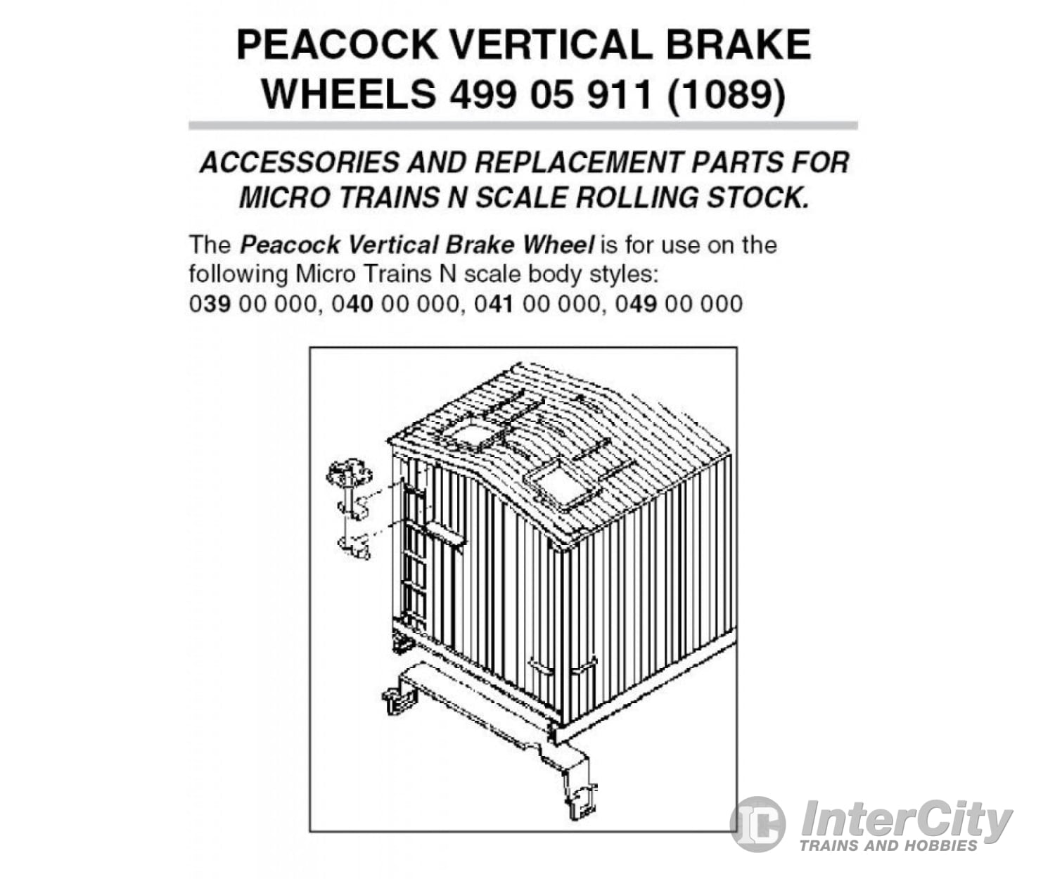 Micro Trains N 49905911 Brake Wheels -- Vertical Type Pkg(12) Detailing Parts