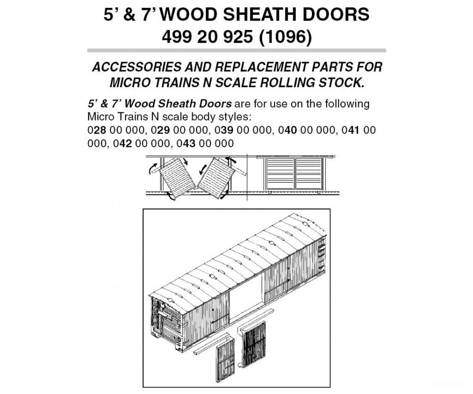Micro Trains N 49920925 Box Car Doors -- 1-1/2 For 40 Or 50 Cars Pkg(12) Parts