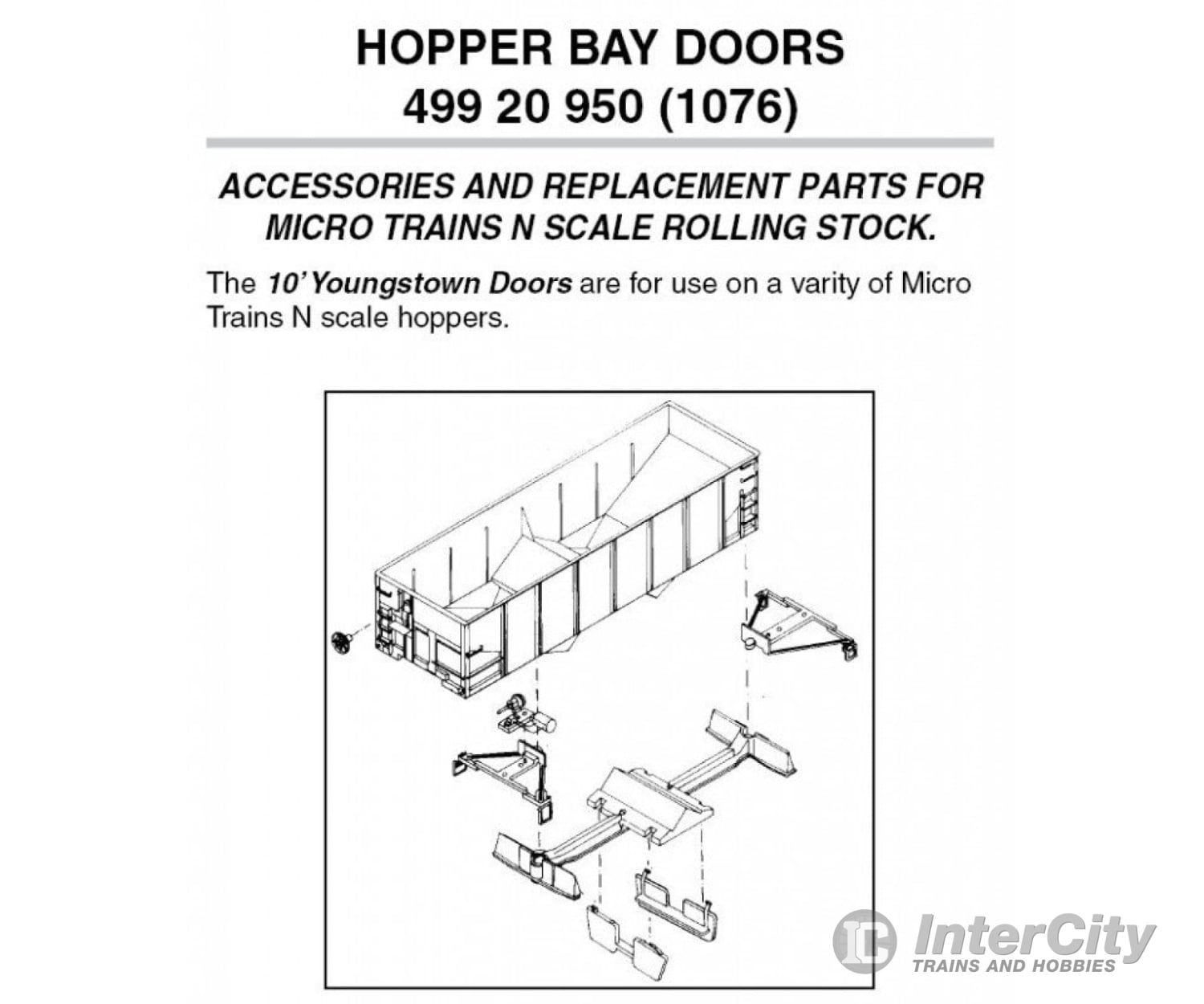 Micro Trains N 49920950 Bay Doors Hopper -- Pkg(12) Parts