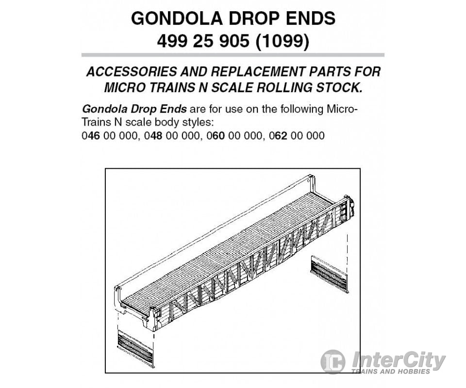 Micro Trains N 49925905 Drop Ends Gondola -- Pkg(12) Parts