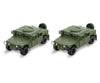 Micro Trains N 49945952 Humvee Military Vehicle 2-Pack - Assembled -- Olive Drab Cars & Trucks