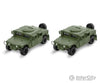 Micro Trains N 49945952 Humvee Military Vehicle 2-Pack - Assembled -- Olive Drab Cars & Trucks