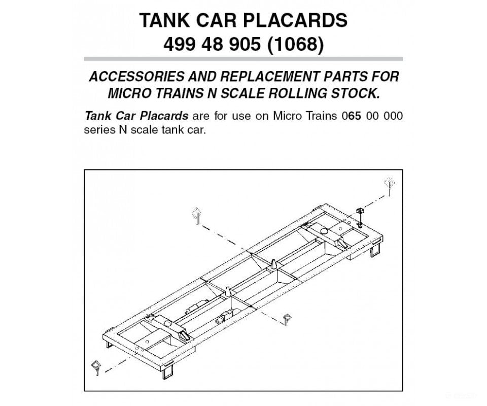 Micro Trains N 49948905 Order Boards -- For Tank Cars Pkg(12) Parts