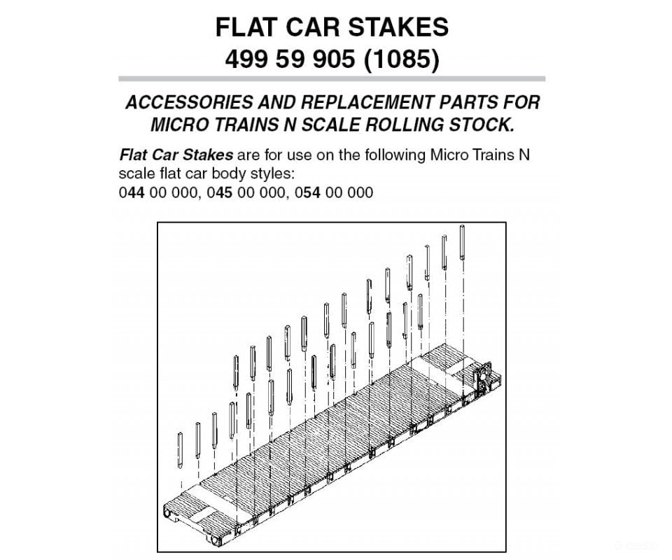 Micro Trains N 49959905 Stakes Flat Car -- 4 Sets Parts