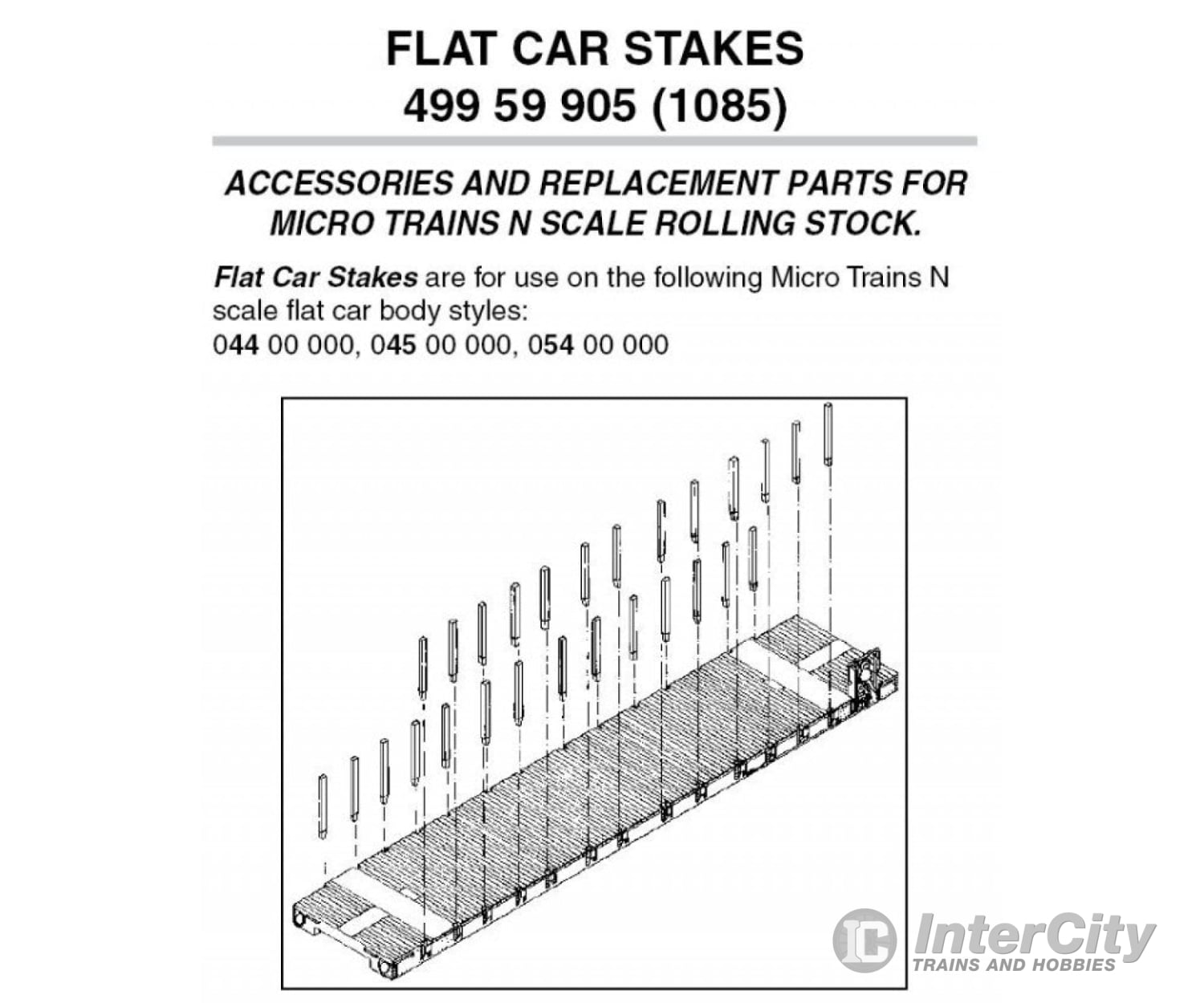 Micro Trains N 49959905 Stakes Flat Car -- 4 Sets Parts