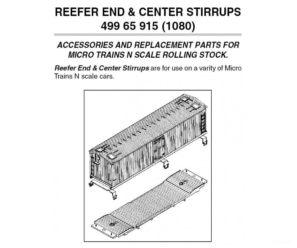 Micro Trains N 49965915 Stirrups -- For 40 Reefers (8 End & 4 Center) Pkg(12) Parts