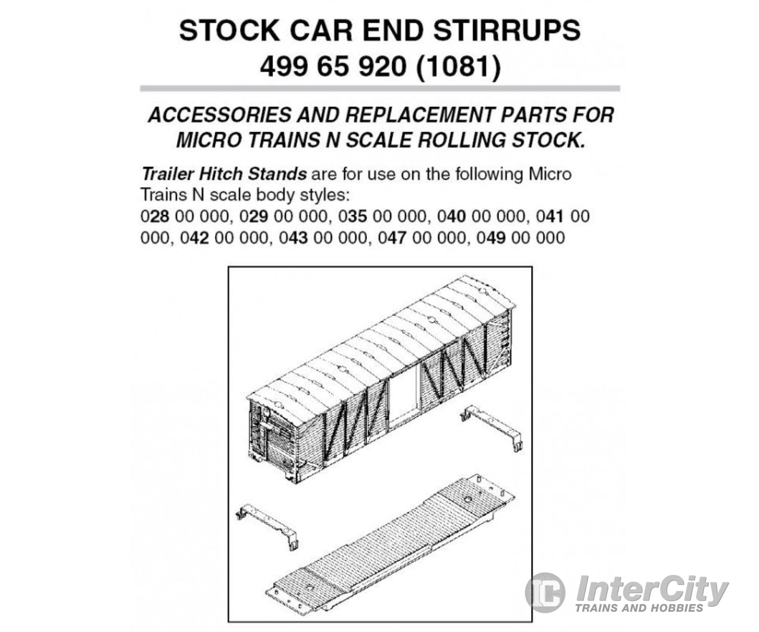 Micro Trains N 49965920 Stirrups -- For Stock Cars Pkg(12) Parts