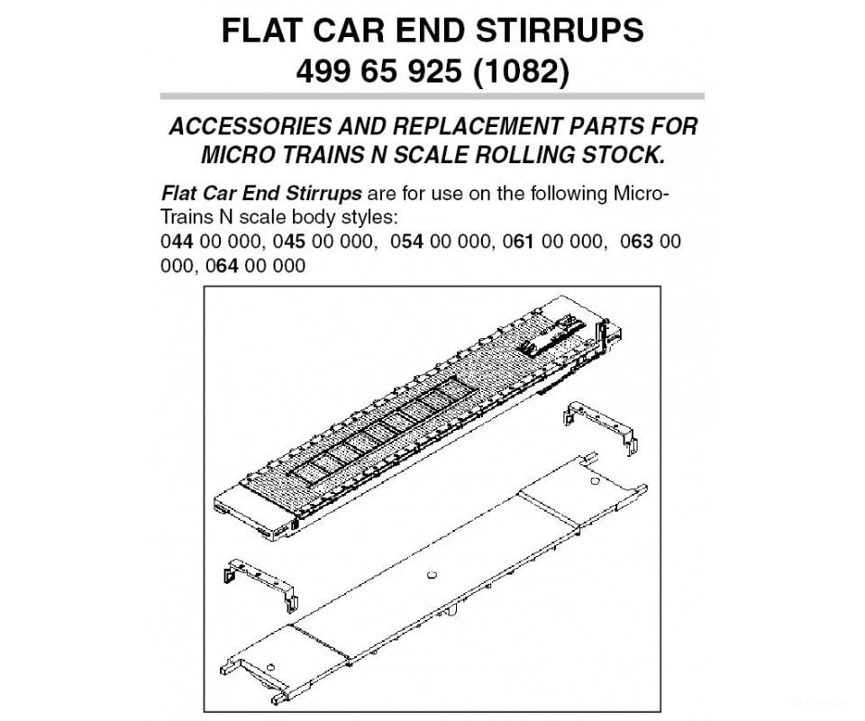 Micro Trains N 49965925 Stirrups -- For Flat Cars Pkg(12) Parts