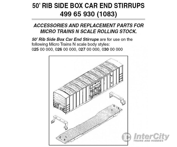 Micro Trains N 49965930 Stirrups Rib Side -- Pkg(12) Parts