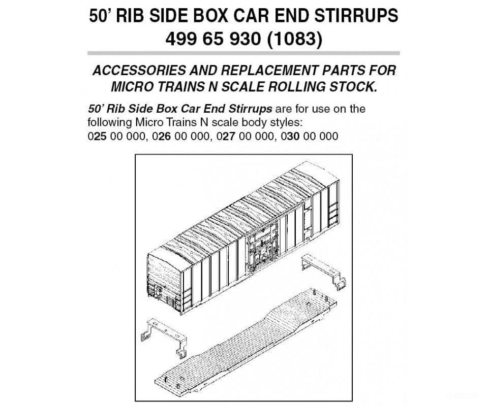 Micro Trains N 49965930 Stirrups Rib Side -- Pkg(12) Parts