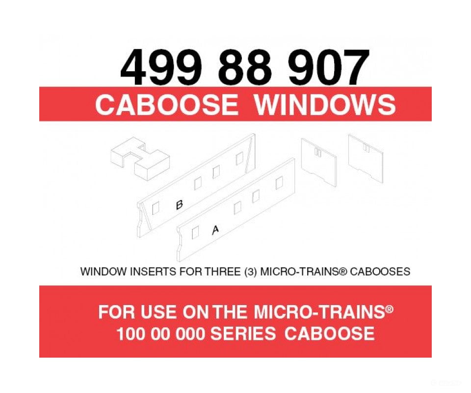 Micro Trains 49988907 Caboose Windows - Steel Pkg(3) Parts