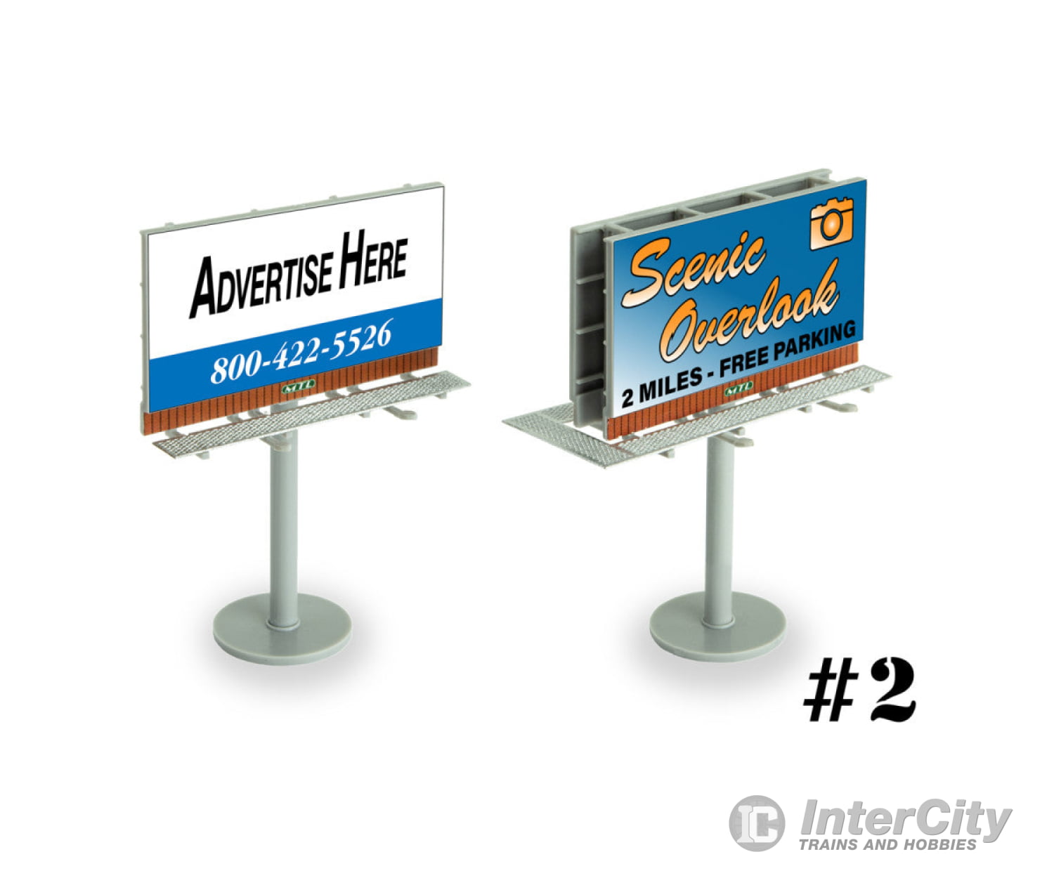 Micro Trains N 49990504 Modern Billboard - Kit - Kit #2 Sign Size Scale 24 x 14 Overall Height Scale 32’ Scenery Details