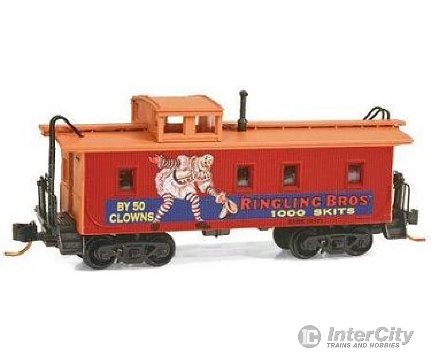 Micro Trains N 5100270 34 Wood-Sheathed Caboose W/Straight Cupola - Ready To Run -- Ringling Bros.