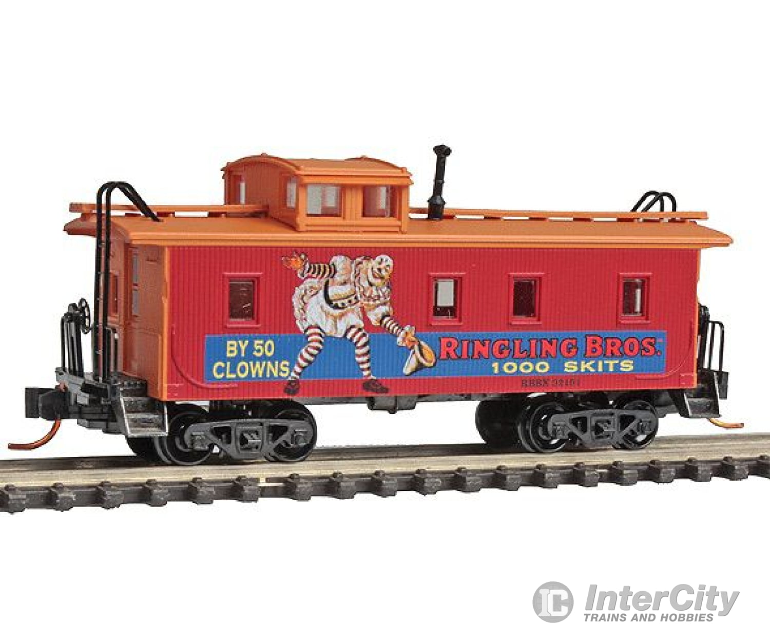 Micro Trains N 5100270 34 Wood-Sheathed Caboose W/Straight Cupola - Ready To Run -- Ringling Bros.