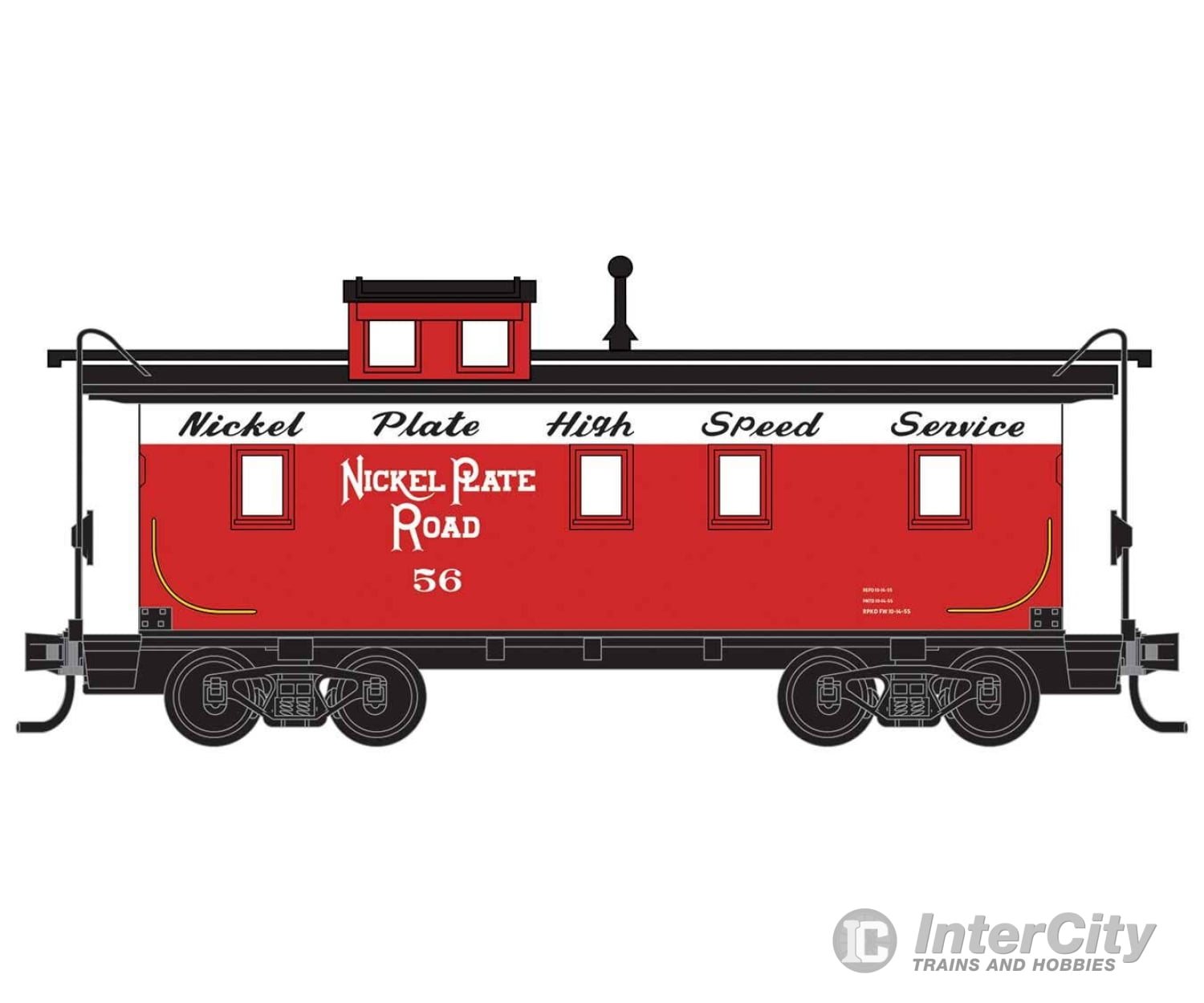 Micro Trains N 5100360 34’ Wood-Sheathed Caboose With Straight Cupola - Ready To Run Nickel Plate