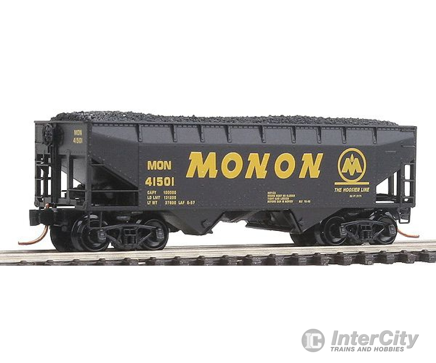 Micro Trains N 5500370 33 2-Bay Hopper W/Offset Sides -- Monon #41501 (Black Large Yellow Monon)