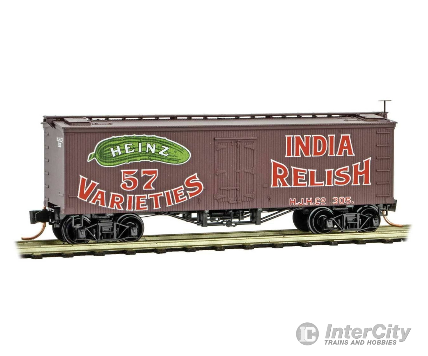 Micro Trains N 5800320 36’ Wood-Sheathed Ice Reefer Heinz #305 (Boxcar Red Red Green; Billboard