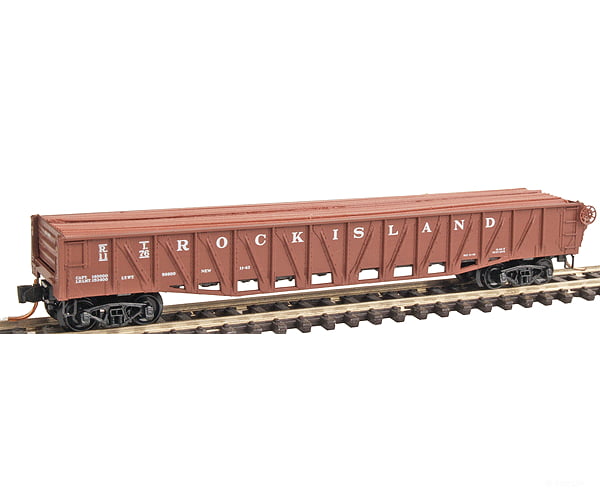 Micro Trains N 6200040 50’ Composite Gondola W/Drop Ends & Fishbelly Sides - Rock Island #1176